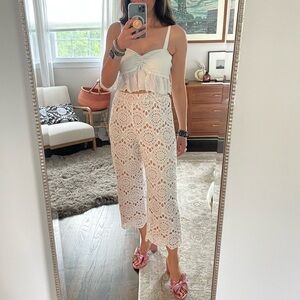 Red Carter White Eyelet Pants